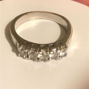 COSTUME JEWELRY. Silver and diamond ring